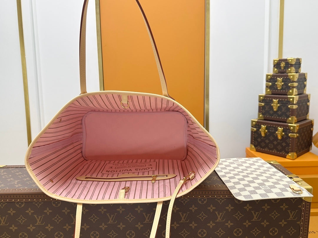 Louis Vuitton Neverfull MM Damier Azur Rose Ballerine