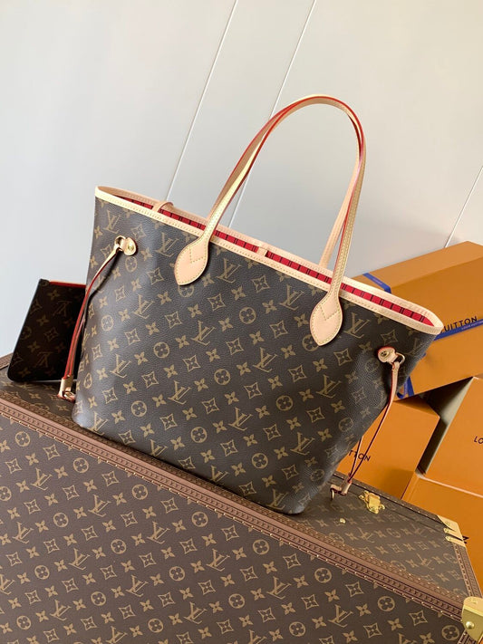 Louis Vuitton Neverfull MM Tote Bag Cherry