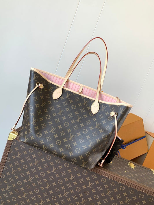 Louis Vuitton Neverfull MM Tote Bag Rose Ballerine
