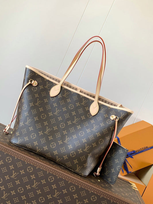 Louis Vuitton Neverfull MM Tote Bag Rose Beige